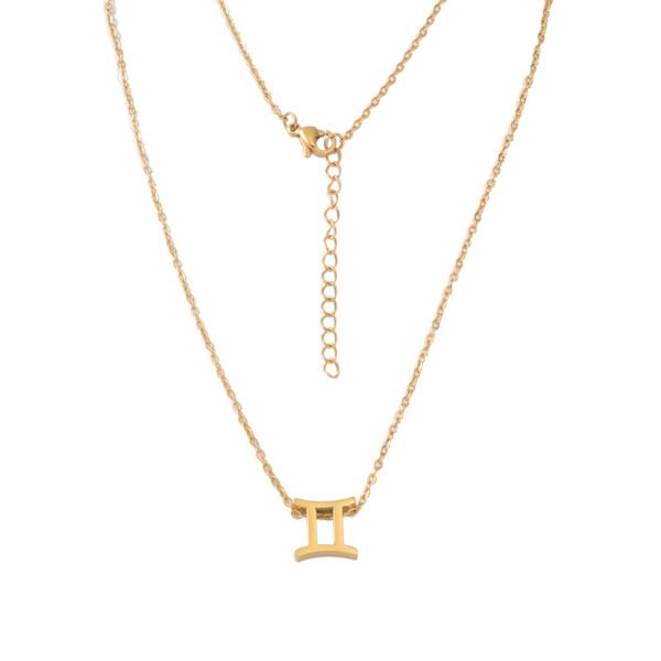 Popular Stainless Steel 18k Gold Plated Choker Statement the Zodiac Necklace for Women Gift With Quality Wholesale - صورة 6