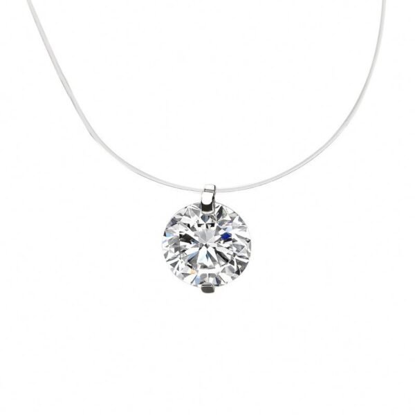 Invisible Fish Line Crystal Pendant Choker Zircon Necklaces for Women Girls