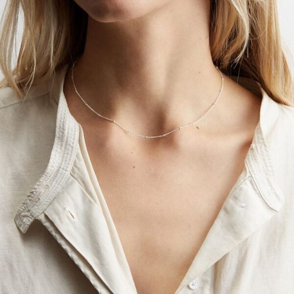 New Women Gold Plated Jewelry Stainless Steel  DIY Link Ball And Chain Necklace