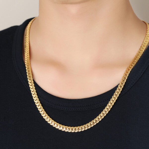 Simple Custom Stainless Steel Men Jewelry Hip Hop Gold Plated Cuban Chain Necklace - Image 3