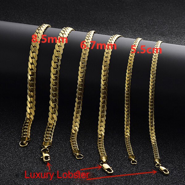 Simple Custom Stainless Steel Men Jewelry Hip Hop Gold Plated Cuban Chain Necklace - Image 5