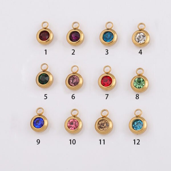 Customized Stainless Steel Personalized 18k Gold Chain Birthstone Pendant Heart Necklace - Image 4