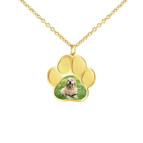 Customized Stainless Steel Custom Necklace Animal Photo Dog Paw Pendant Necklace With Factory Hot Sale