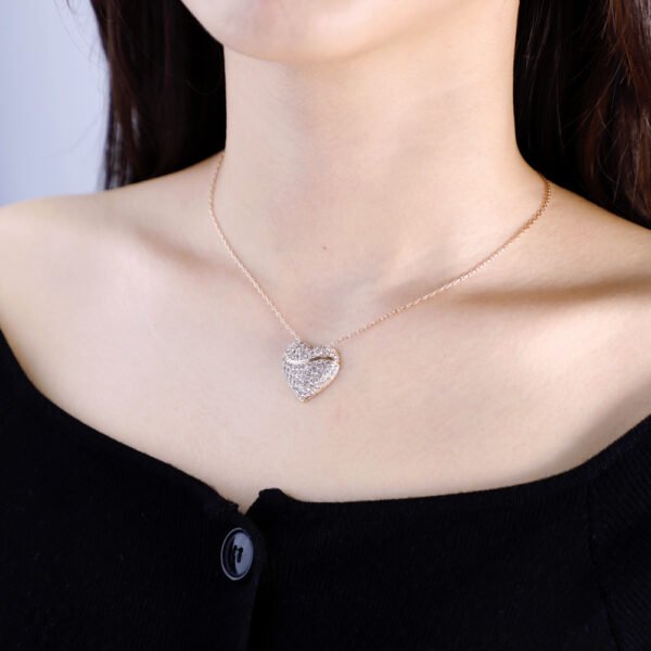 2022 New Design Luxury Stainless Steel Custom Name Girl's Gift Hide Split Heart Necklace With Custom Design - Imagen 2