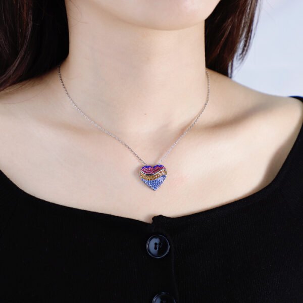 2022 New Design Luxury Stainless Steel Custom Name Girl's Gift Hide Split Heart Necklace With Custom Design - Imagen 5