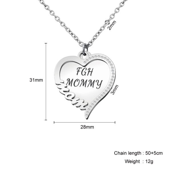 New Product Ideas Stainless Steel Double Custom Heart Necklace Engrave Mother's Birthday Gift Heart Necklace With High Popularity - Image 2
