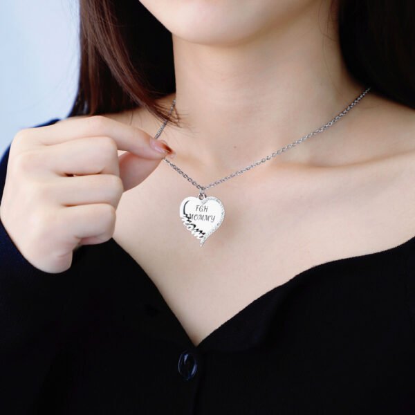 New Product Ideas Stainless Steel Double Custom Heart Necklace Engrave Mother's Birthday Gift Heart Necklace With High Popularity - Image 6