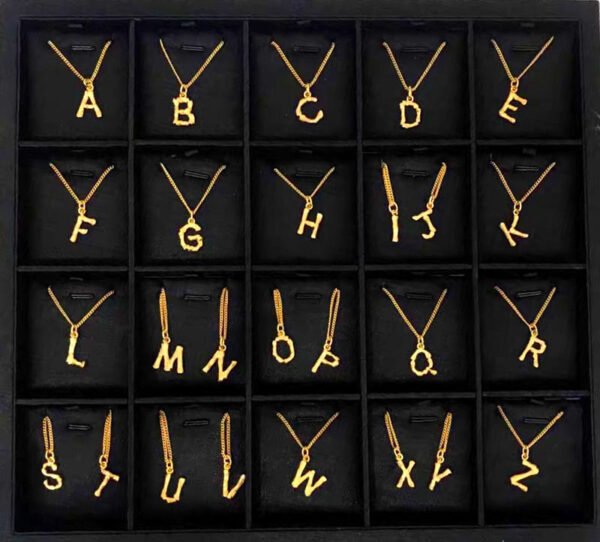 Wholesales Stainless Steel Luxury Initial Pendants Necklace for Women  Bamboo Veins Gold Plated Hip Hop - صورة 2