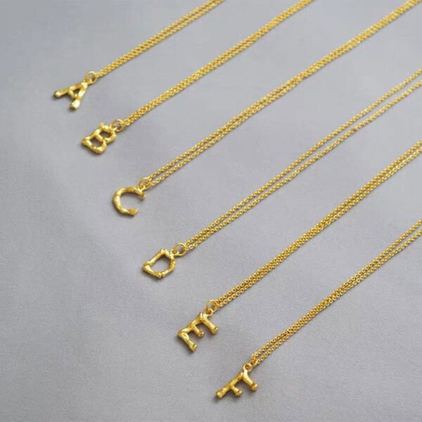 Wholesales Stainless Steel Luxury Initial Pendants Necklace for Women  Bamboo Veins Gold Plated Hip Hop - صورة 5