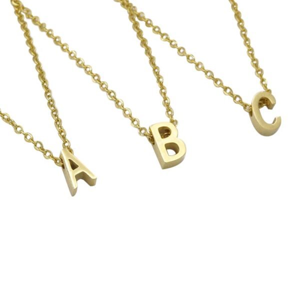 Gold Color Stainless Steel Women Girl Gift Custom Made Alphabet Pendant Letter For Necklace