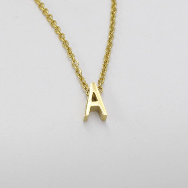 Gold Color Stainless Steel Women Girl Gift Custom Made Alphabet Pendant Letter For Necklace - صورة 3
