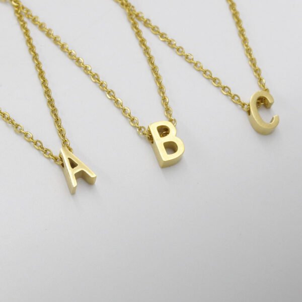Gold Color Stainless Steel Women Girl Gift Custom Made Alphabet Pendant Letter For Necklace - صورة 5