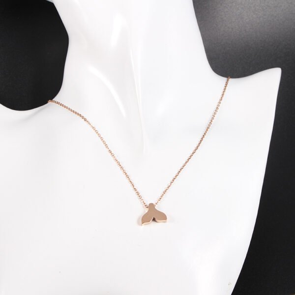 New 18K Gold Plated Stainless Steel Women Initial  Fish Tail Choker And Necklace - صورة 3