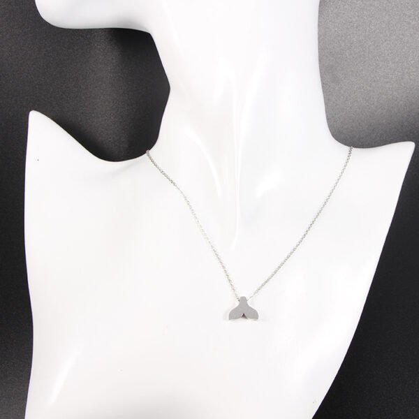 New 18K Gold Plated Stainless Steel Women Initial  Fish Tail Choker And Necklace - صورة 4