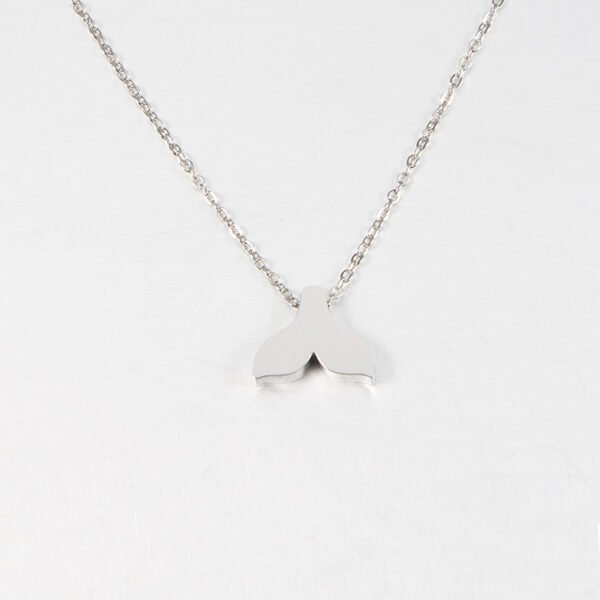 New 18K Gold Plated Stainless Steel Women Initial  Fish Tail Choker And Necklace - صورة 5