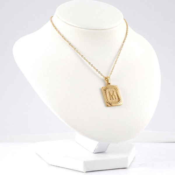 20*16mm Stainless Steel Gold Necklace With Letter Pendant for Women Men - Image 4