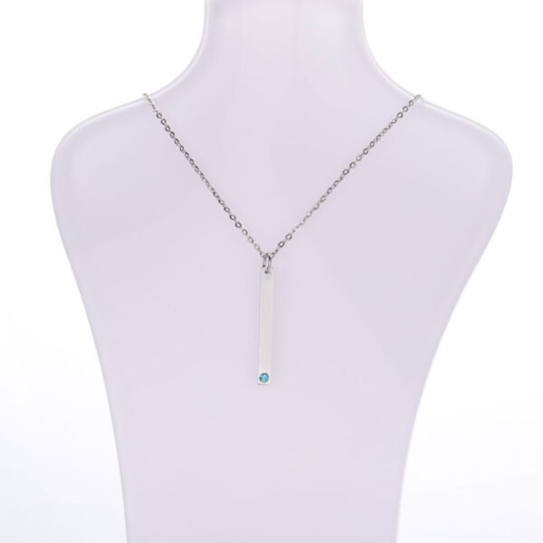 12 Birthstone Rhinestones Stainless Steel Logo Custom Necklace Pendant  for Women - Image 5