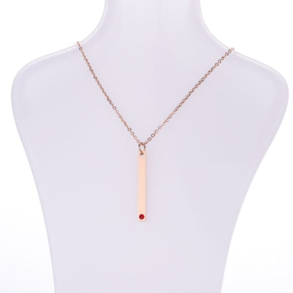 12 Birthstone Rhinestones Stainless Steel Logo Custom Necklace Pendant  for Women - Image 6