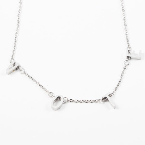 Gold Plated Stainless Steel American President Voting Michelle VOTE Letter Necklace - Image 6