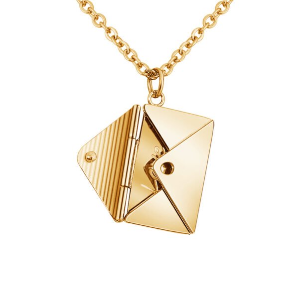Mirror Polished Stainless Steel Confession Love Lover's Gift Necklace Envelopes - Image 2