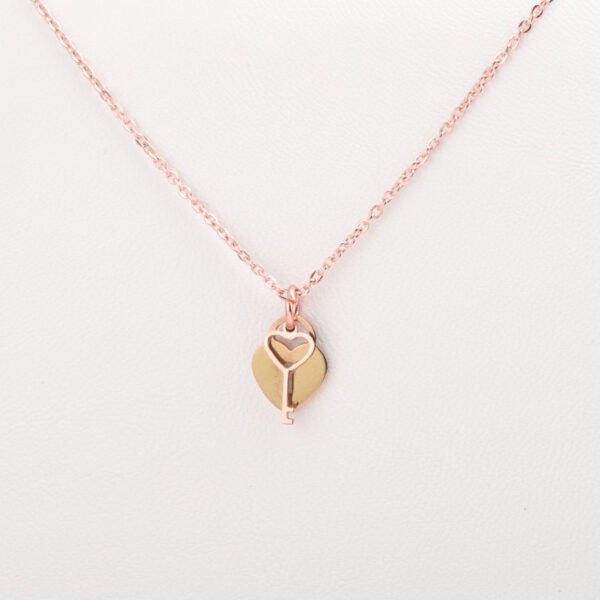 Valentine's Day Gift Stainless Steel Necklaces Lock Key Pendant Necklace for Women - صورة 6