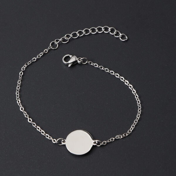 Factory Wholesale 18K Gold Plated Custom Name Stainless Steel Women Round Charm Bracelet Chain