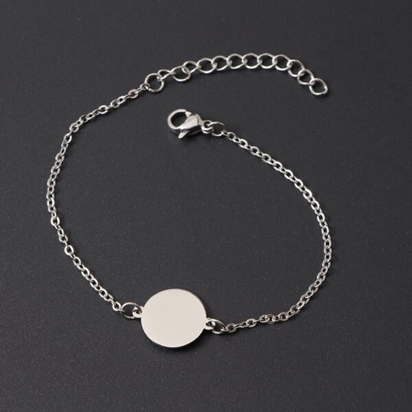 Factory Wholesale 18K Gold Plated Custom Name Stainless Steel Women Round Charm Bracelet Chain - Image 5