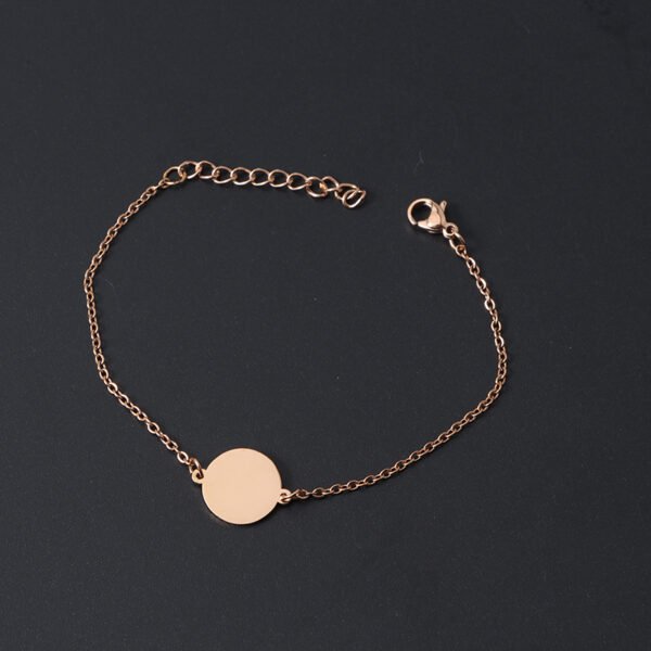 Factory Wholesale 18K Gold Plated Custom Name Stainless Steel Women Round Charm Bracelet Chain - Image 6