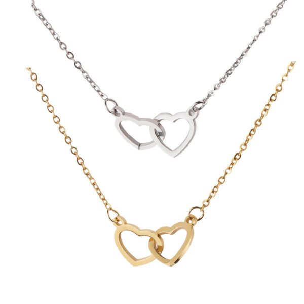 Minimalist Gold Heart Necklace Stainless Steel Hollow Heart Pendant Necklace Cheap Titanium Steel Necklace - Image 3
