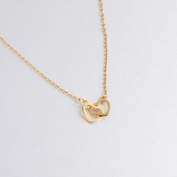 Minimalist Gold Heart Necklace Stainless Steel Hollow Heart Pendant Necklace Cheap Titanium Steel Necklace - Image 5
