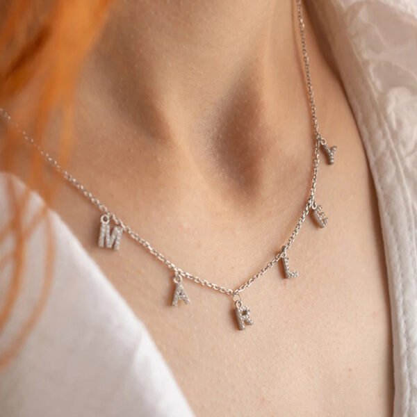 New Gold Initial Necklace Stainless Steel Custom Name Personalized Statement Letter Choker Necklace - صورة 2