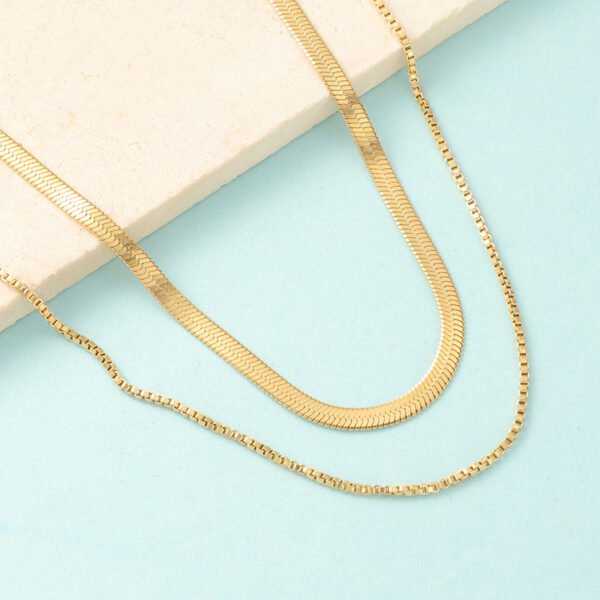 Wholesale Snake Necklace Stainless Steel 18K Gold Plated Women Jewelry Multi Layer Necklace - Image 3