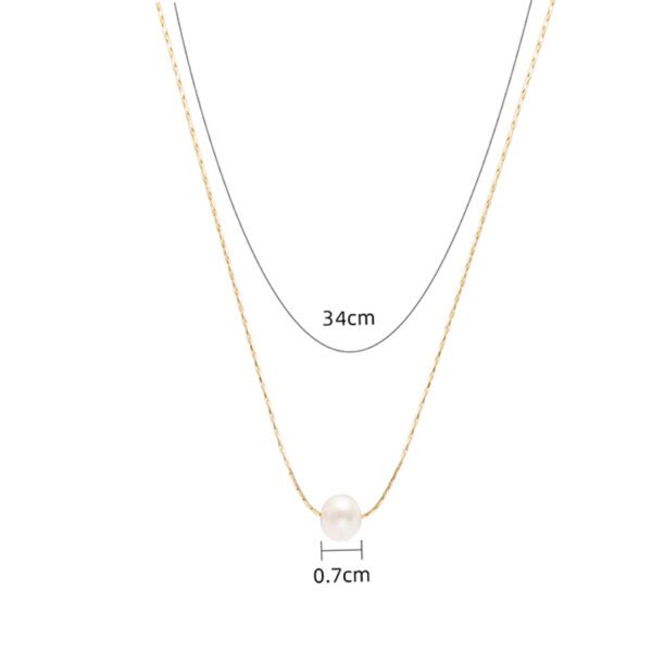 Latest Pearl Necklace Women Stainless Steel Gold Plated Fashion Dainty Choker Necklace - Image 3