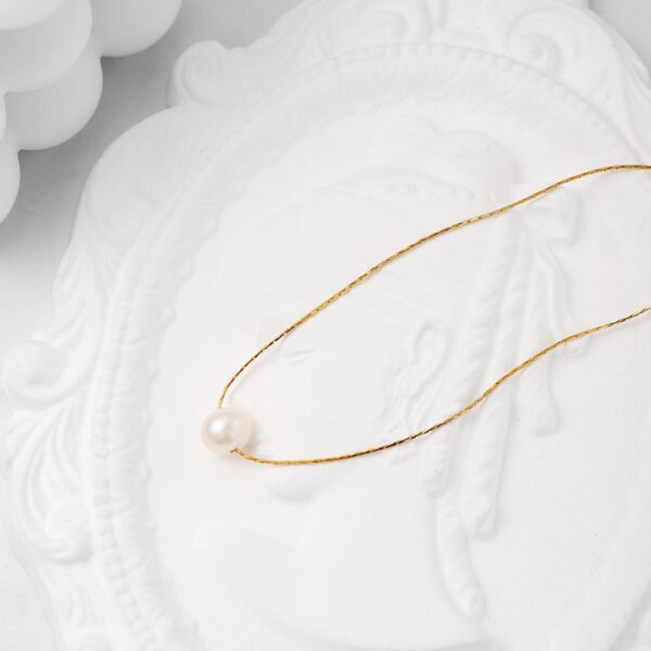 Latest Pearl Necklace Women Stainless Steel Gold Plated Fashion Dainty Choker Necklace - Image 5