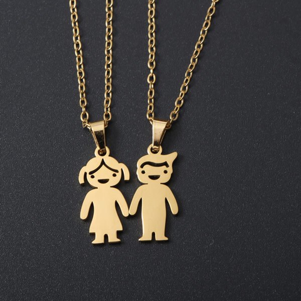 Factory Wholesale 18K Gold Plated Stainless Steel Custom Name Neckalce Love Boy Girl Pendant Necklace