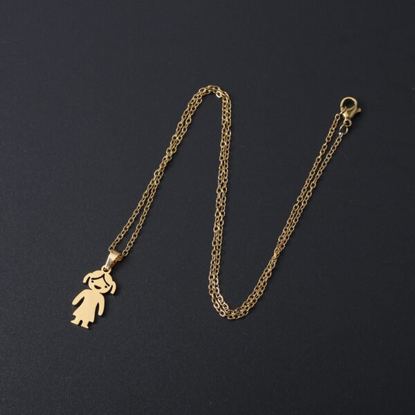 Factory Wholesale 18K Gold Plated Stainless Steel Custom Name Neckalce Love Boy Girl Pendant Necklace - Imagen 2