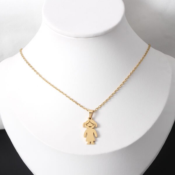 Factory Wholesale 18K Gold Plated Stainless Steel Custom Name Neckalce Love Boy Girl Pendant Necklace - Imagen 3