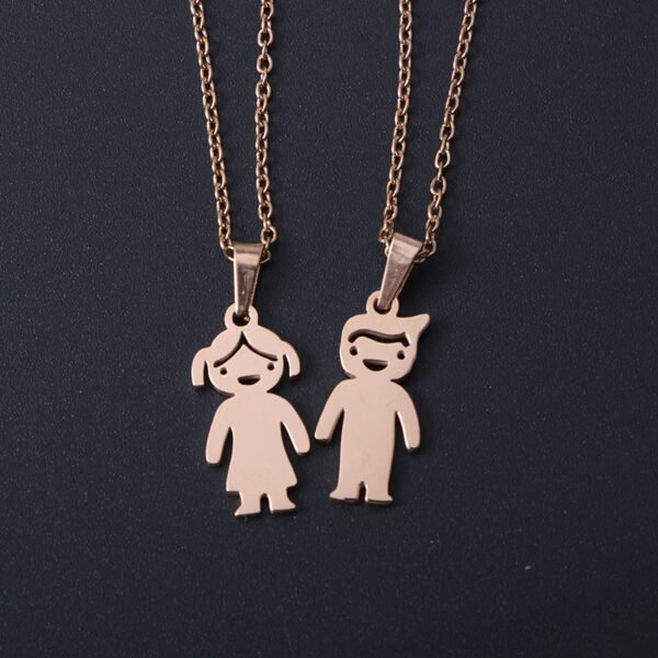 Factory Wholesale 18K Gold Plated Stainless Steel Custom Name Neckalce Love Boy Girl Pendant Necklace - Imagen 4