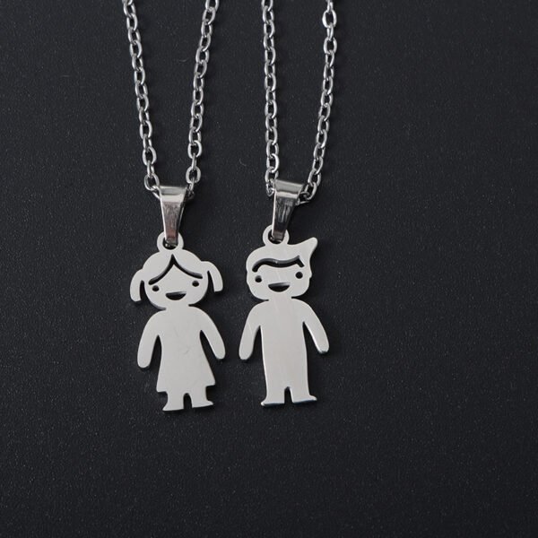 Factory Wholesale 18K Gold Plated Stainless Steel Custom Name Neckalce Love Boy Girl Pendant Necklace - Imagen 5
