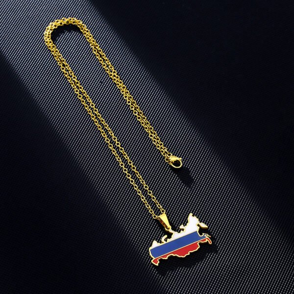 New Arrivals Stainless Steel Necklace Jewelry Russia Pendant Map Necklaces - صورة 4
