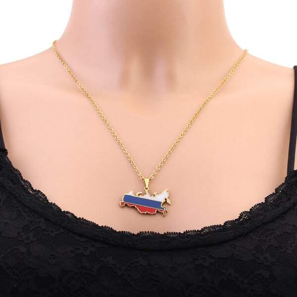 New Arrivals Stainless Steel Necklace Jewelry Russia Pendant Map Necklaces - صورة 6