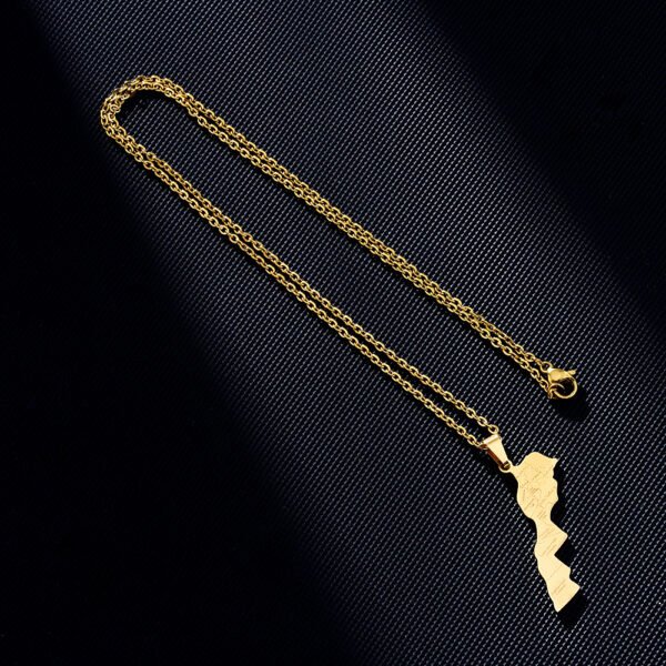 Hot Sales Stainless Steel Gold Plated New Geometric Morocco Africa Map Necklace - صورة 6