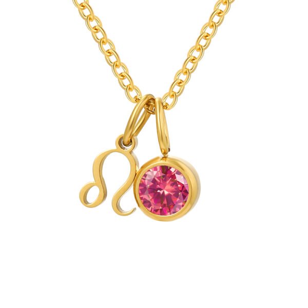 Wholesale Gold Plated Stainless Steel Jewelry Silver Personalized Birthstone Zodiac Necklace