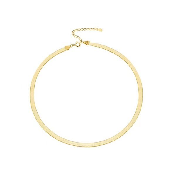 DIY Custom Flat Snake Chain Necklace Women 14K Gold Plated Stainless Steel Necklace - Image 5