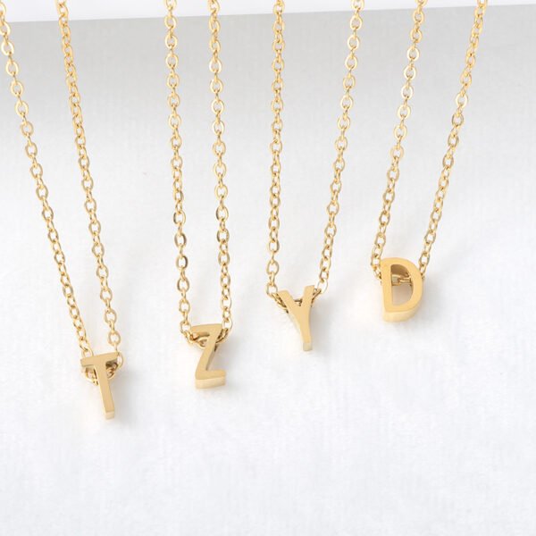 High Quality Initial Necklace Gold Plated Couple Best Friend Statement Letter Choker Necklace - Image 2