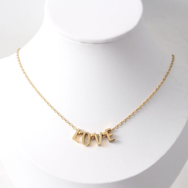 New Arrivals Alphabet Necklace 18K Gold Plated Custom Love Kids Cute Sublimation Necklace - صورة 2