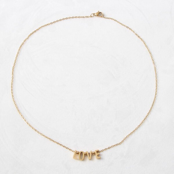 New Arrivals Alphabet Necklace 18K Gold Plated Custom Love Kids Cute Sublimation Necklace - صورة 4
