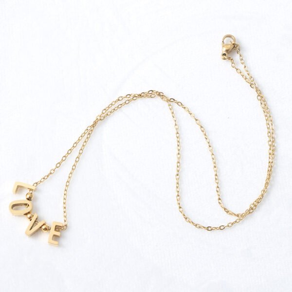 New Arrivals Alphabet Necklace 18K Gold Plated Custom Love Kids Cute Sublimation Necklace - صورة 5