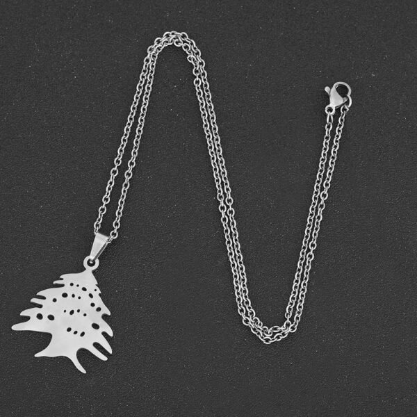 New Design 18K Gold Plated Stainless Steel Coat of Arms of Lebanon Map Pendant Necklaces for Women Men - Image 5