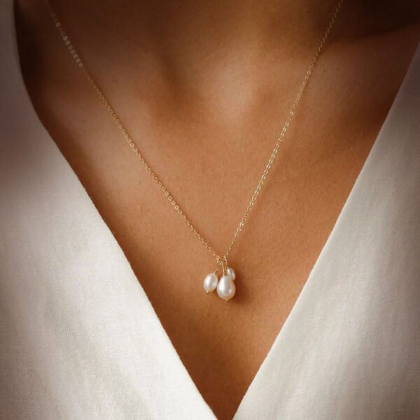High Quality Pearl Necklace Women Chain Choker Personalize Korea 14K Gold Plated Necklace